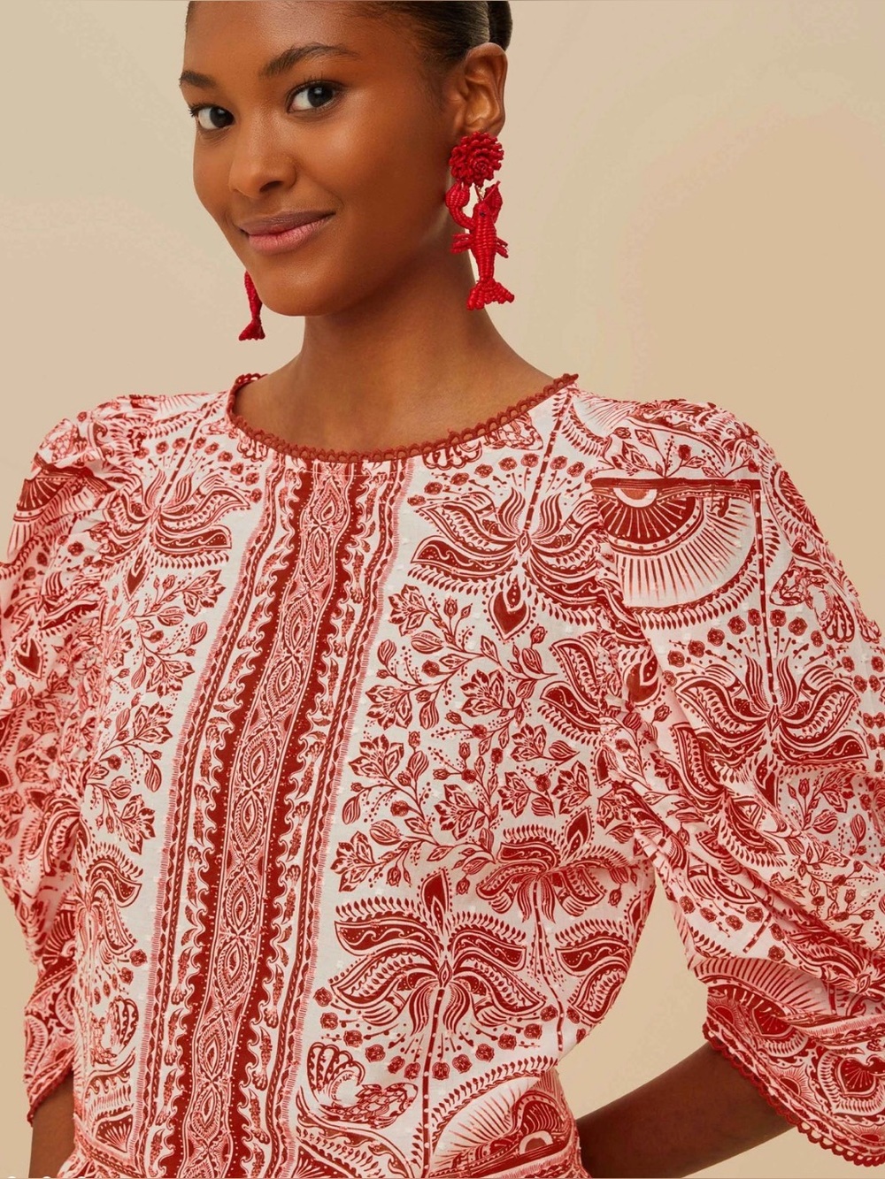 Farm Rio Red River Ride Blouse